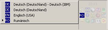 System-Tray: Sprachumschaltung